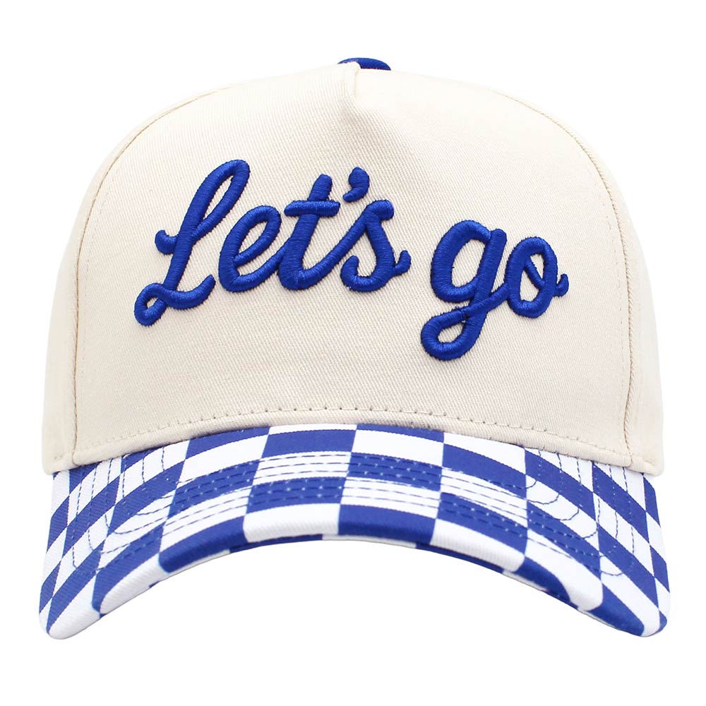 Checkered LETS GO Embroidered Baseball Cap