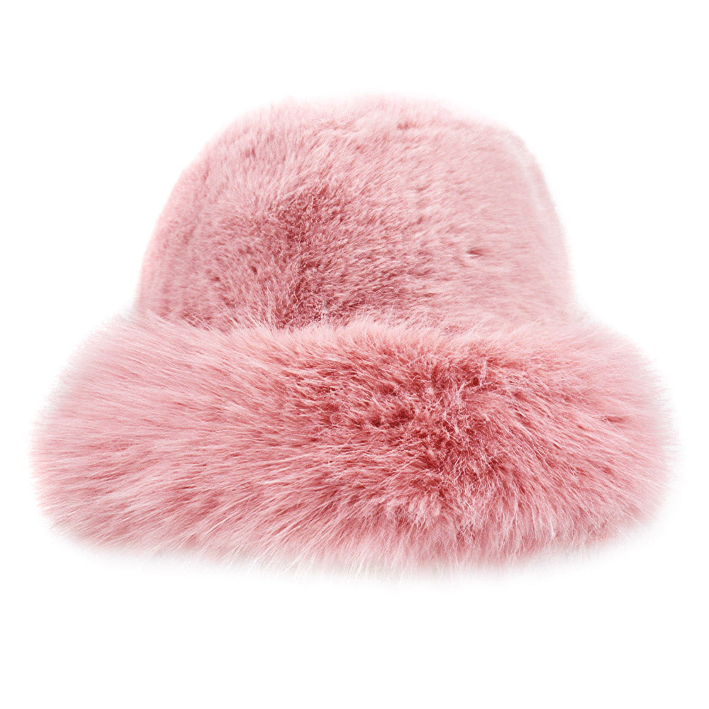 Faux Fur Russian Style Plush Bucket Hat