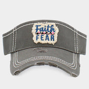 Faith Fear Vintage Visor Hat