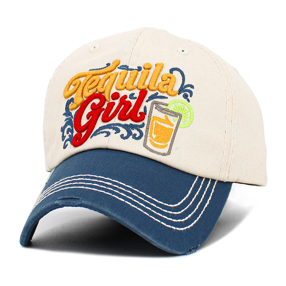 TEQUILA GIRL Embroidered Vintage Baseball Cap