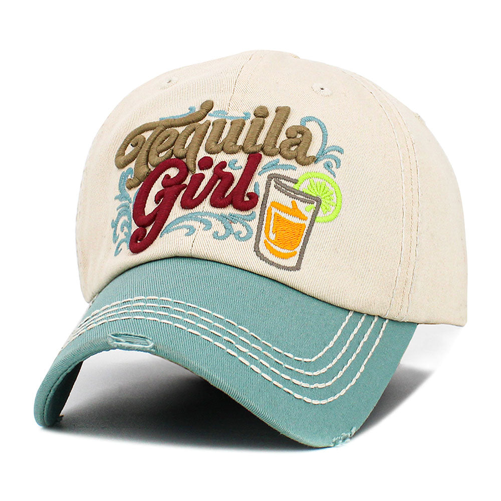 TEQUILA GIRL Embroidered Vintage Baseball Cap