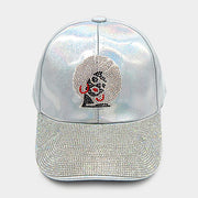 Bling Afro Girl Accented Baseball Cap