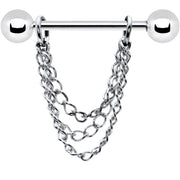 16G Set of Handcrafted Draping Chain Dangle Nipple Rings