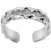 Handcrafted 925 Sterling Silver Rippled Pattern Toe Ring