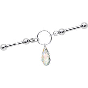 Drop Dangle Double Industrial Barbell Created with Crystals