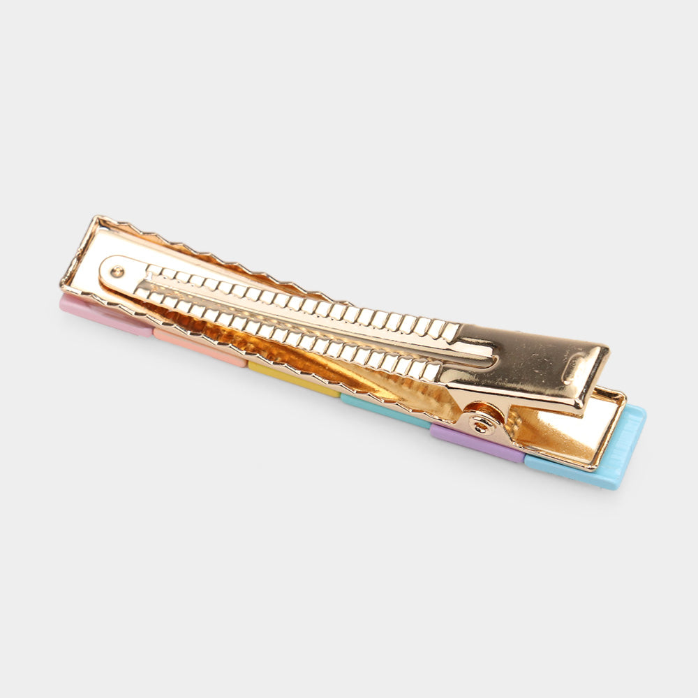 Color Block Resin Square Alligator Snap Hair Clip
