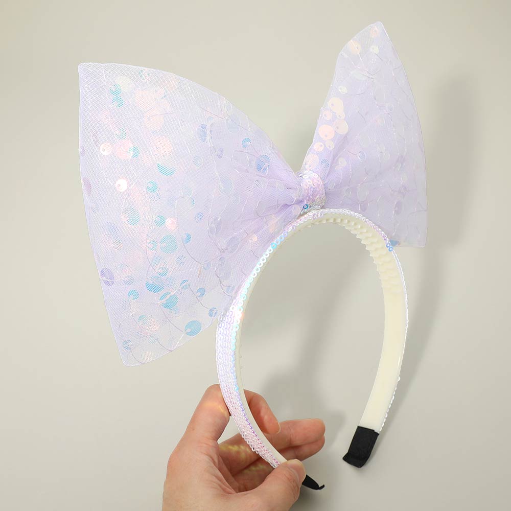 Oversized Sequin Bow Accent Headband