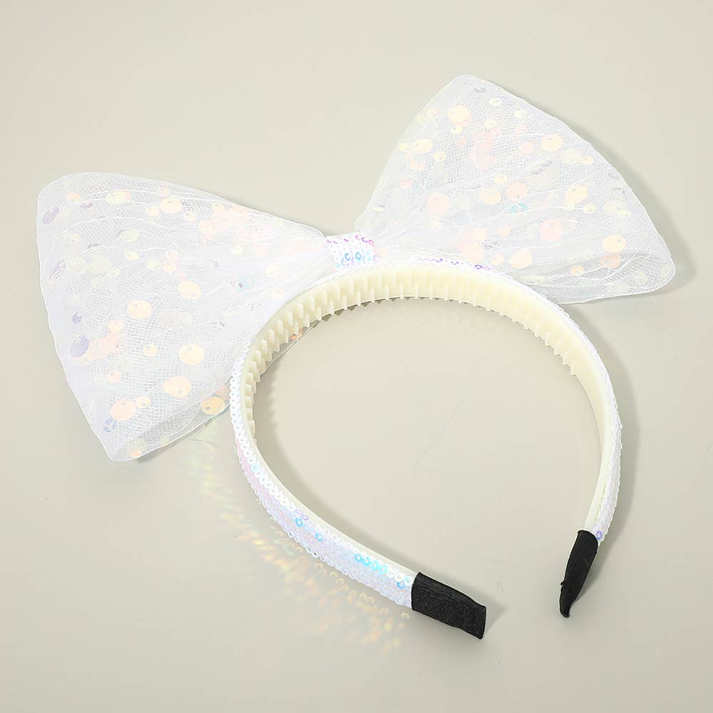 Oversized Sequin Bow Accent Headband