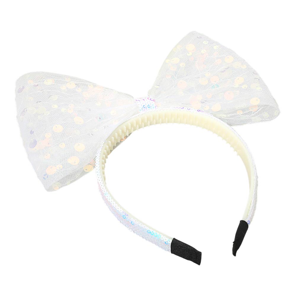 Oversized Sequin Bow Accent Headband