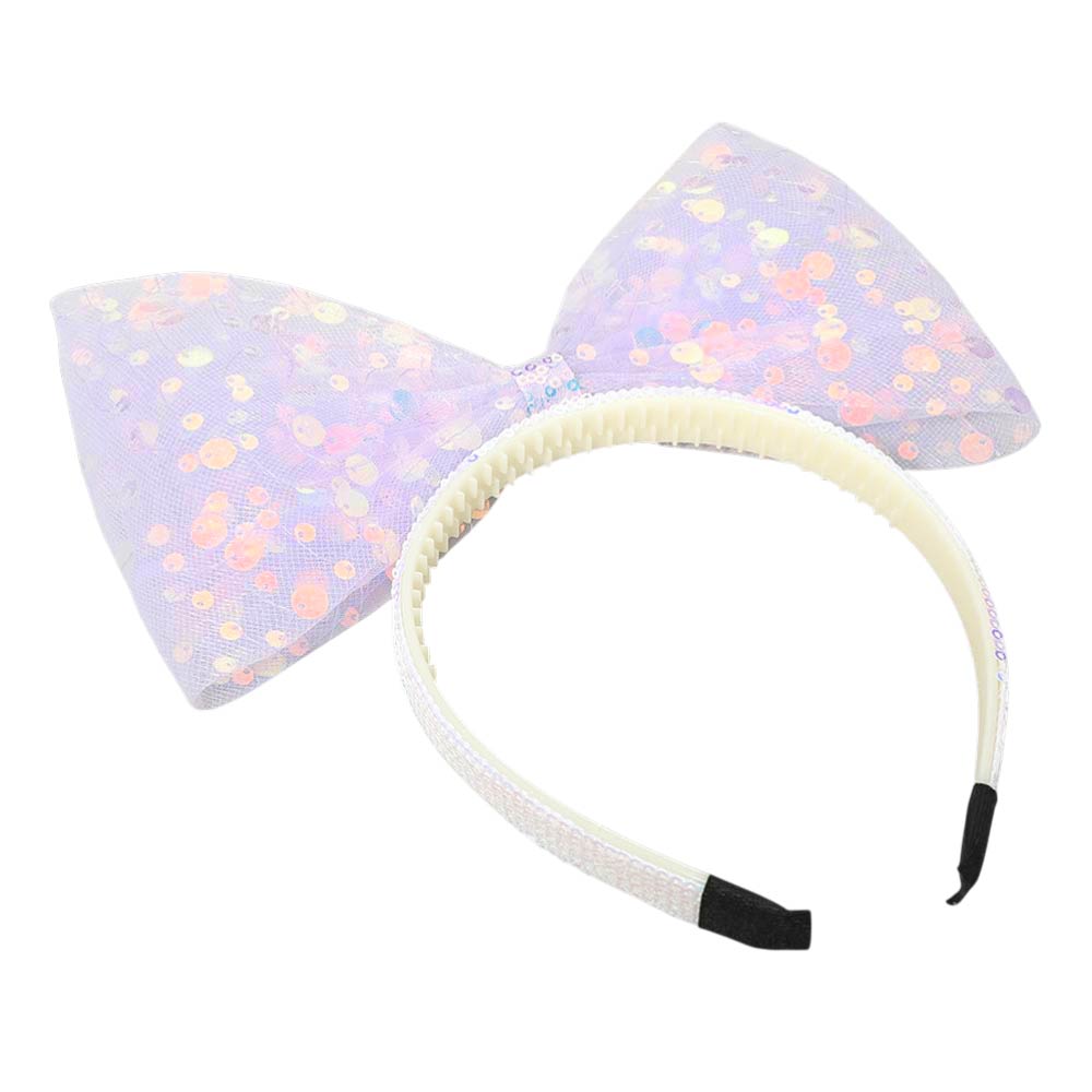Oversized Sequin Bow Accent Headband