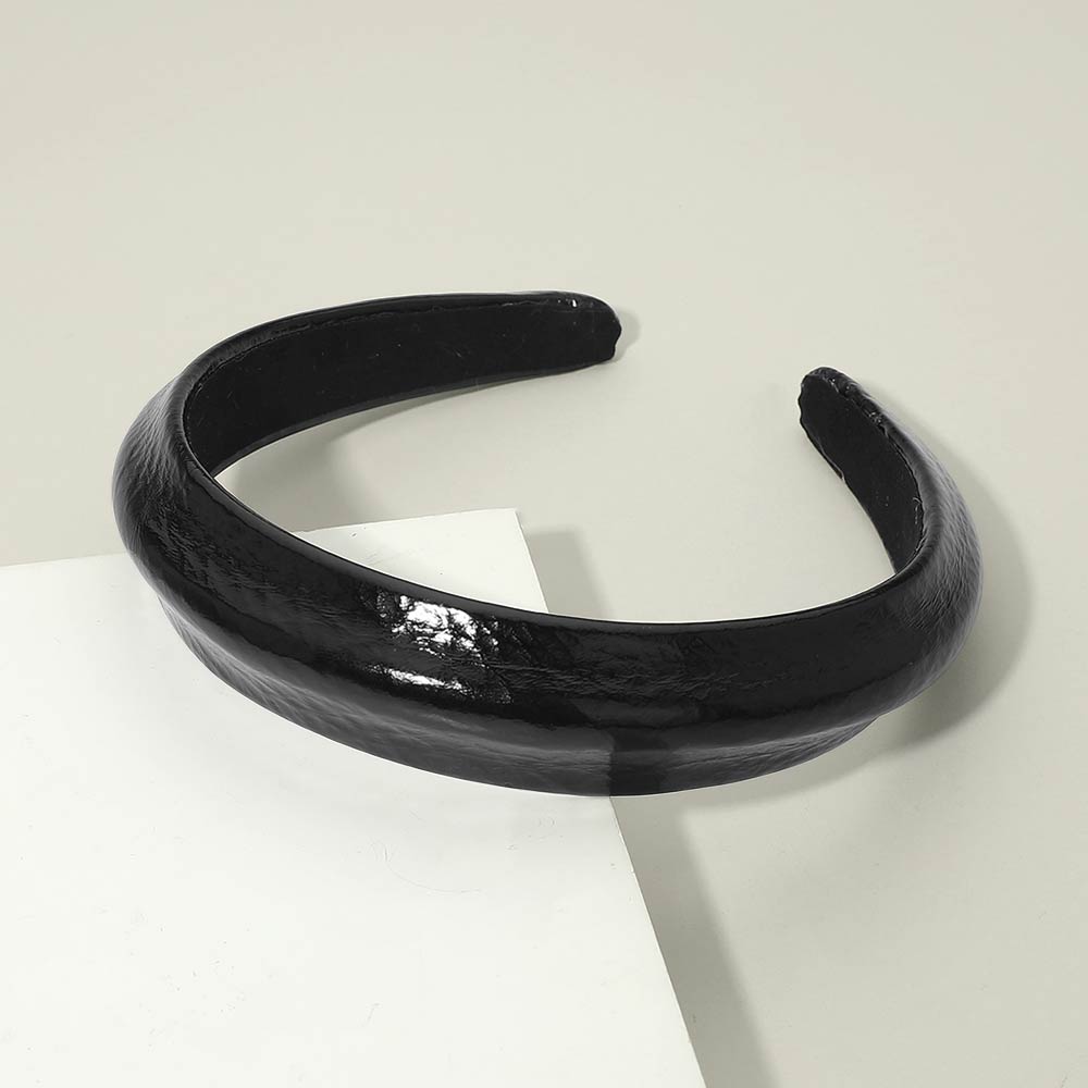 Classic Glossy Faux Leather Wide Headband