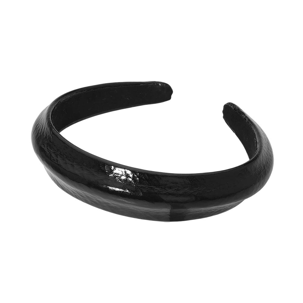 Classic Glossy Faux Leather Wide Headband