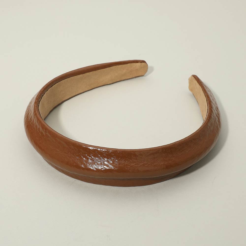 Classic Glossy Faux Leather Wide Headband