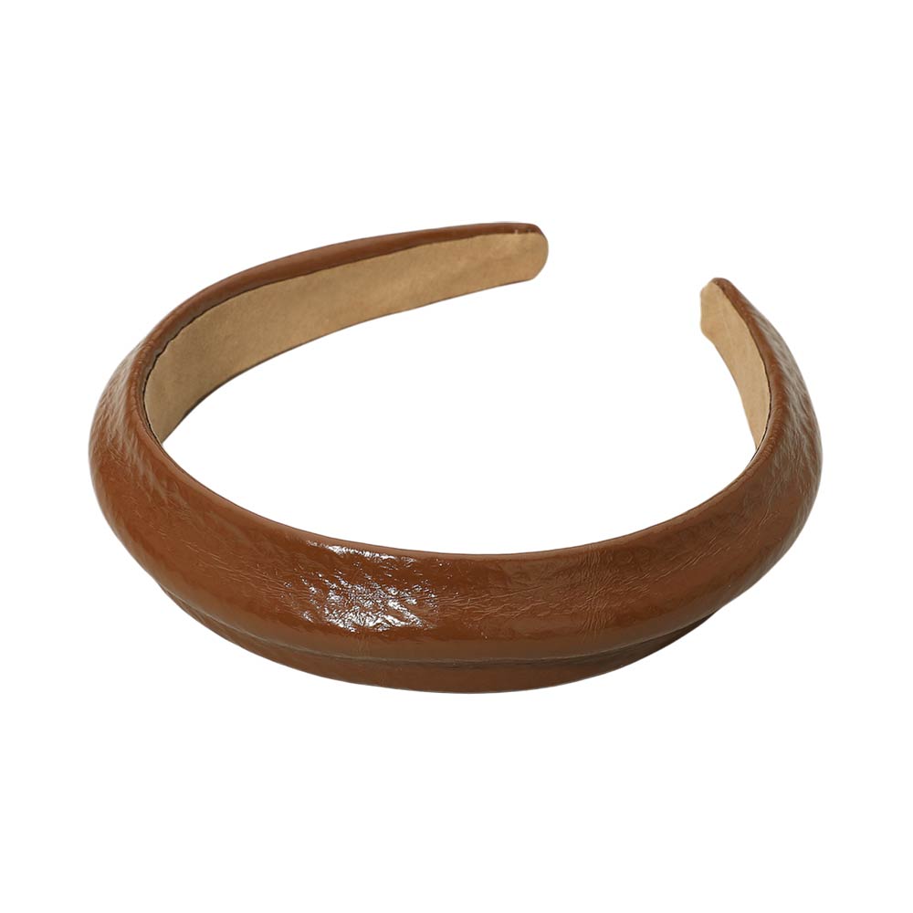 Classic Glossy Faux Leather Wide Headband