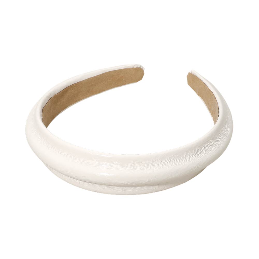 Classic Glossy Faux Leather Wide Headband