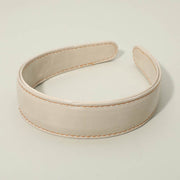 Classic Stitched Faux Leather Wide Headband