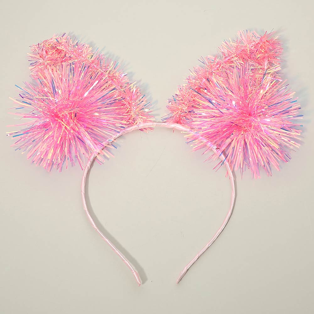 Sparkle Tinsel Pom Animal Ear Party Headband