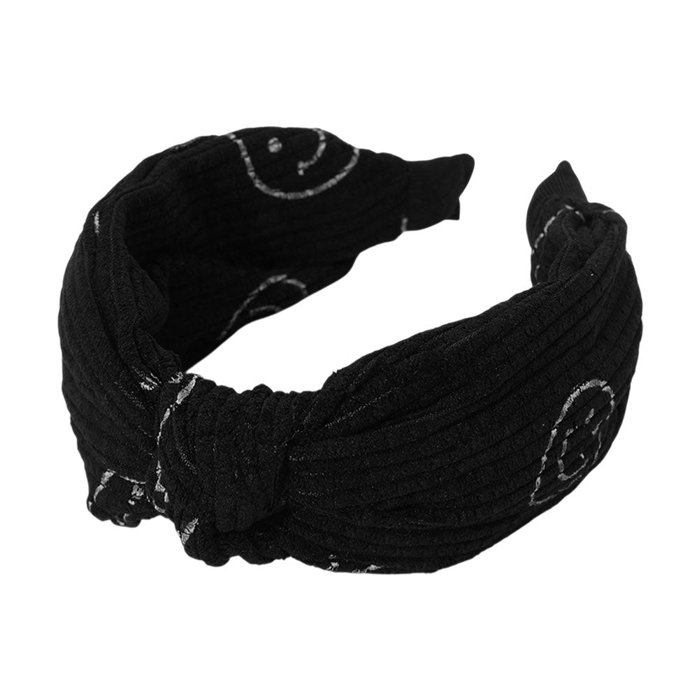 Smile Face Pattern Knot Headband