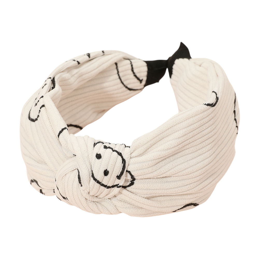 Smile Face Pattern Knot Headband