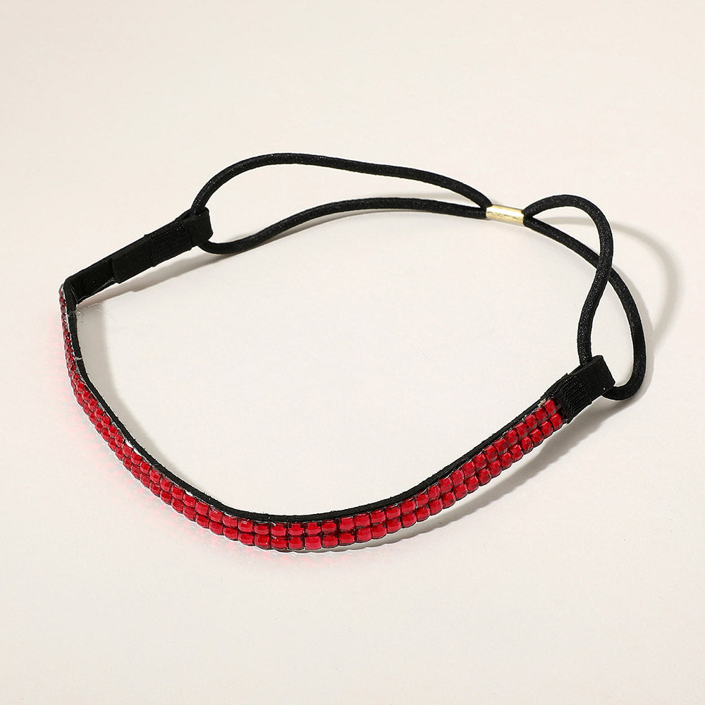 2-Row Bling Square Stone Stretch Headband