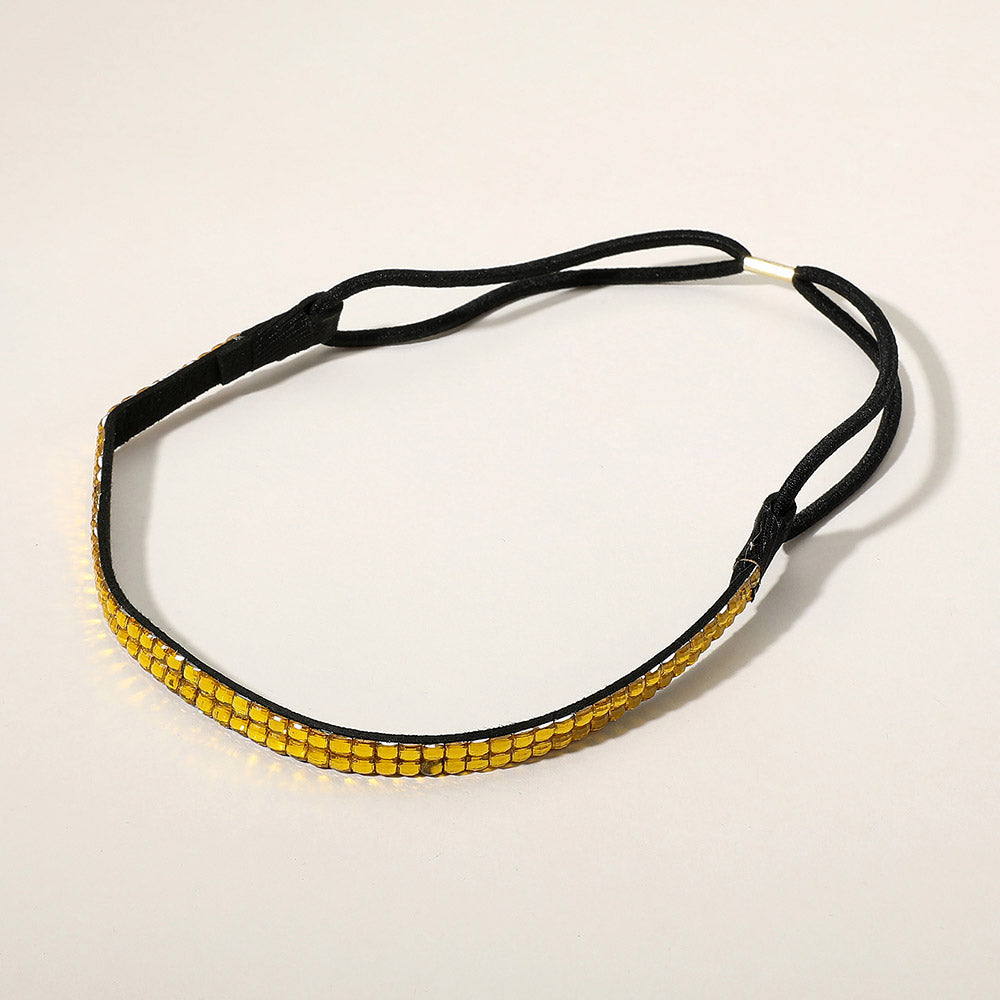 2-Row Bling Square Stone Stretch Headband