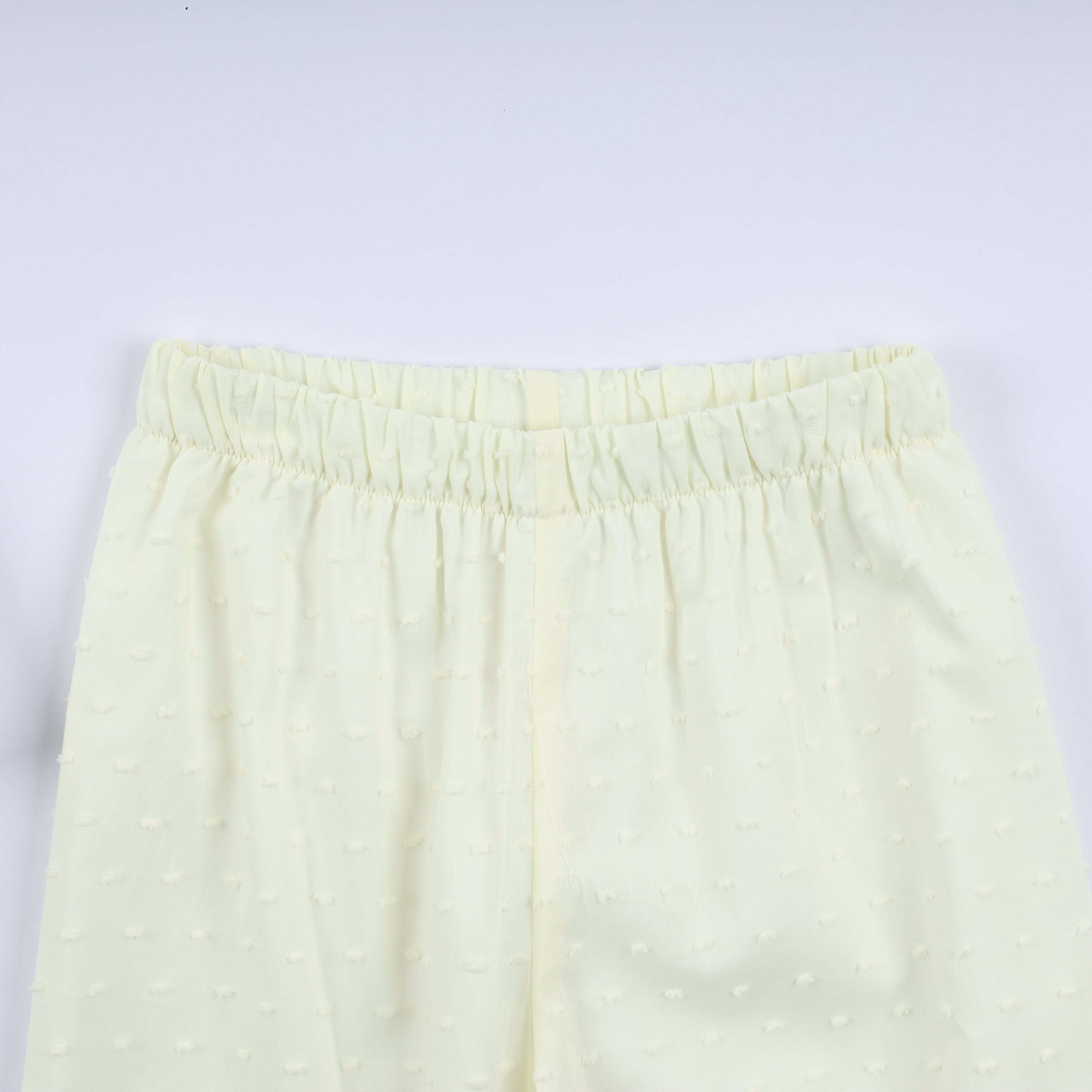 Mustard character hand smocked ruffle pants set