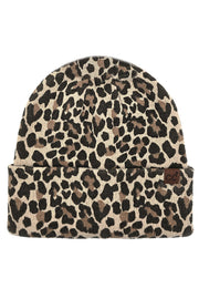 C.C Leopard Pattern Print Cuff Beanie