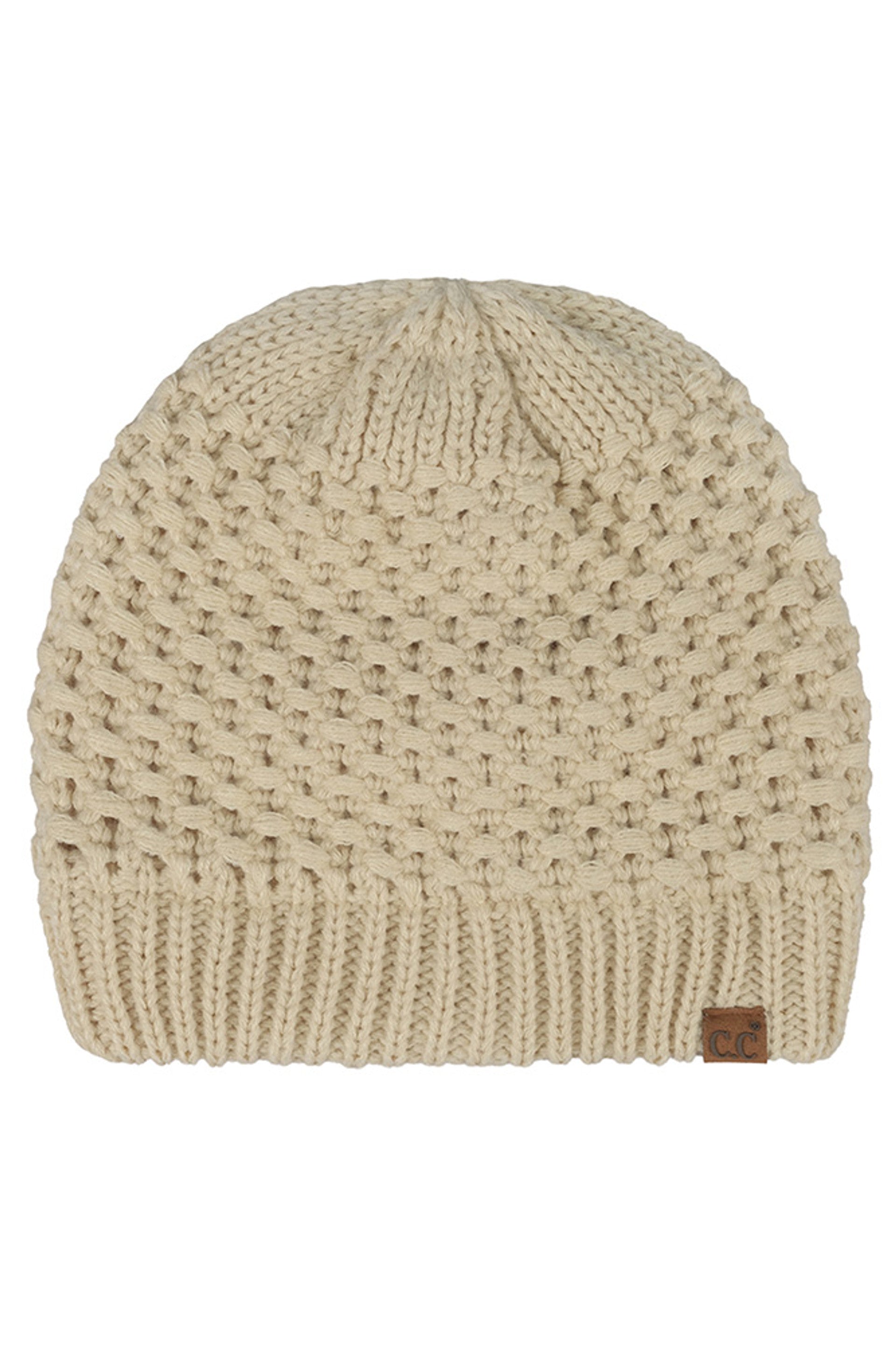 C.C Women's Cross Cell Stitch Knit Satin Lining Beanie