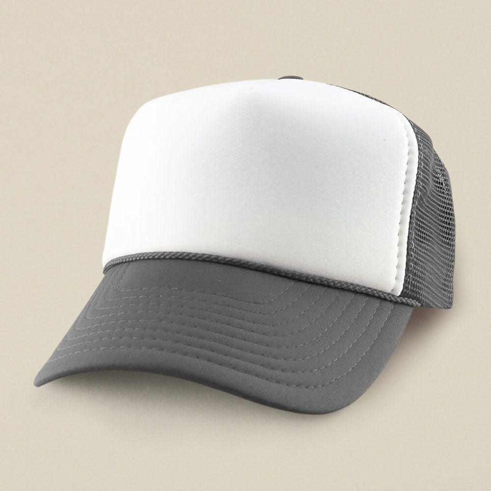 Plain Two Tone Mesh Back Trucker Hat