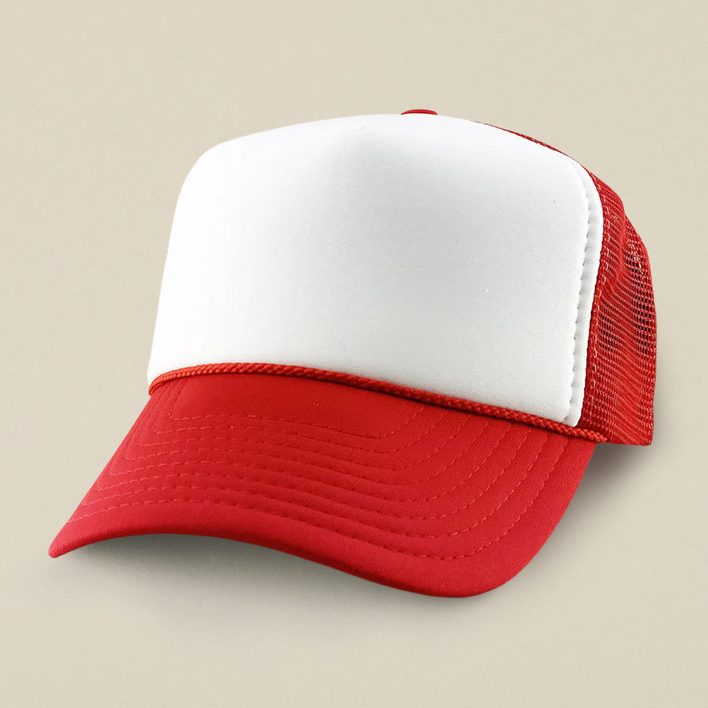 Plain Two Tone Mesh Back Trucker Hat