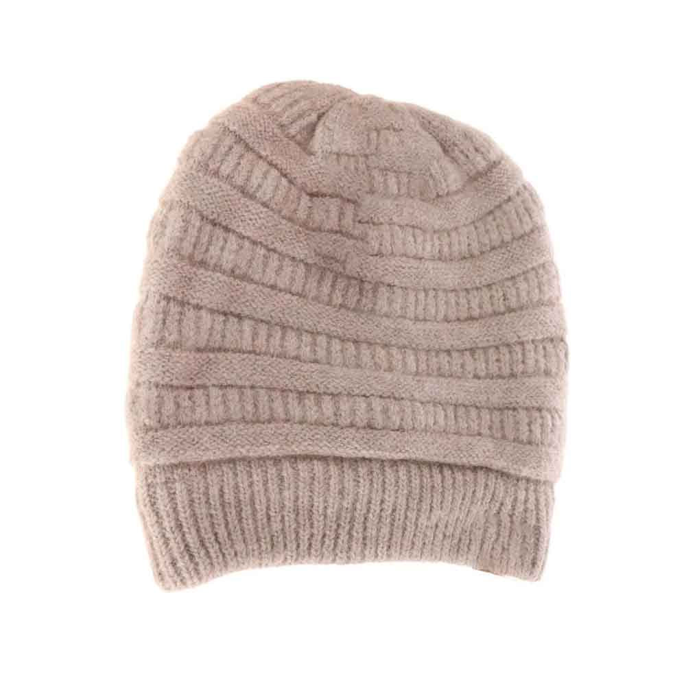 Fuzzy Lined Mixed Soft Yarn C.C Beanie