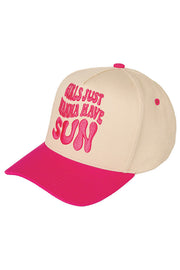 C.C GIRLS JUST WANNA HAVE SUN Cotton Baseball Cap