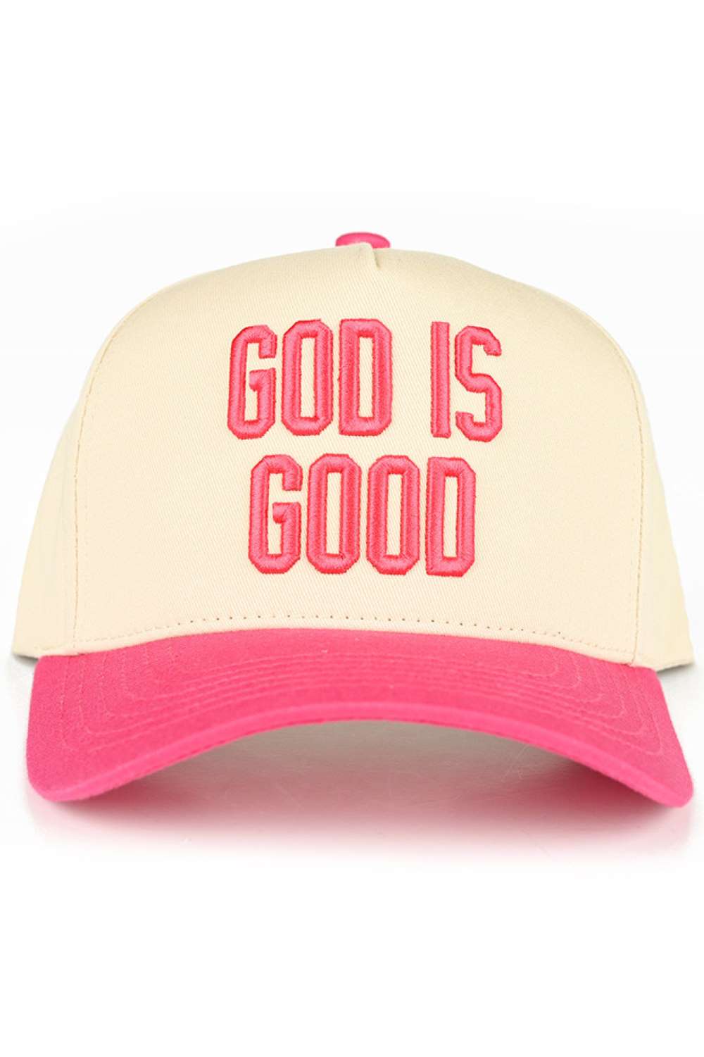 C.C GOD IS GOOD Embroidered Letter Two Tone Trucker Hat