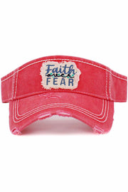 FAITH OVER FEAR VINTAGE VISOR CAP