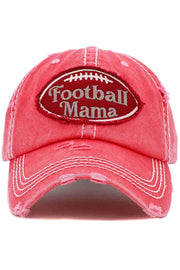 FOOTBALL MAMA WASHED VINTAGE BALL CAP