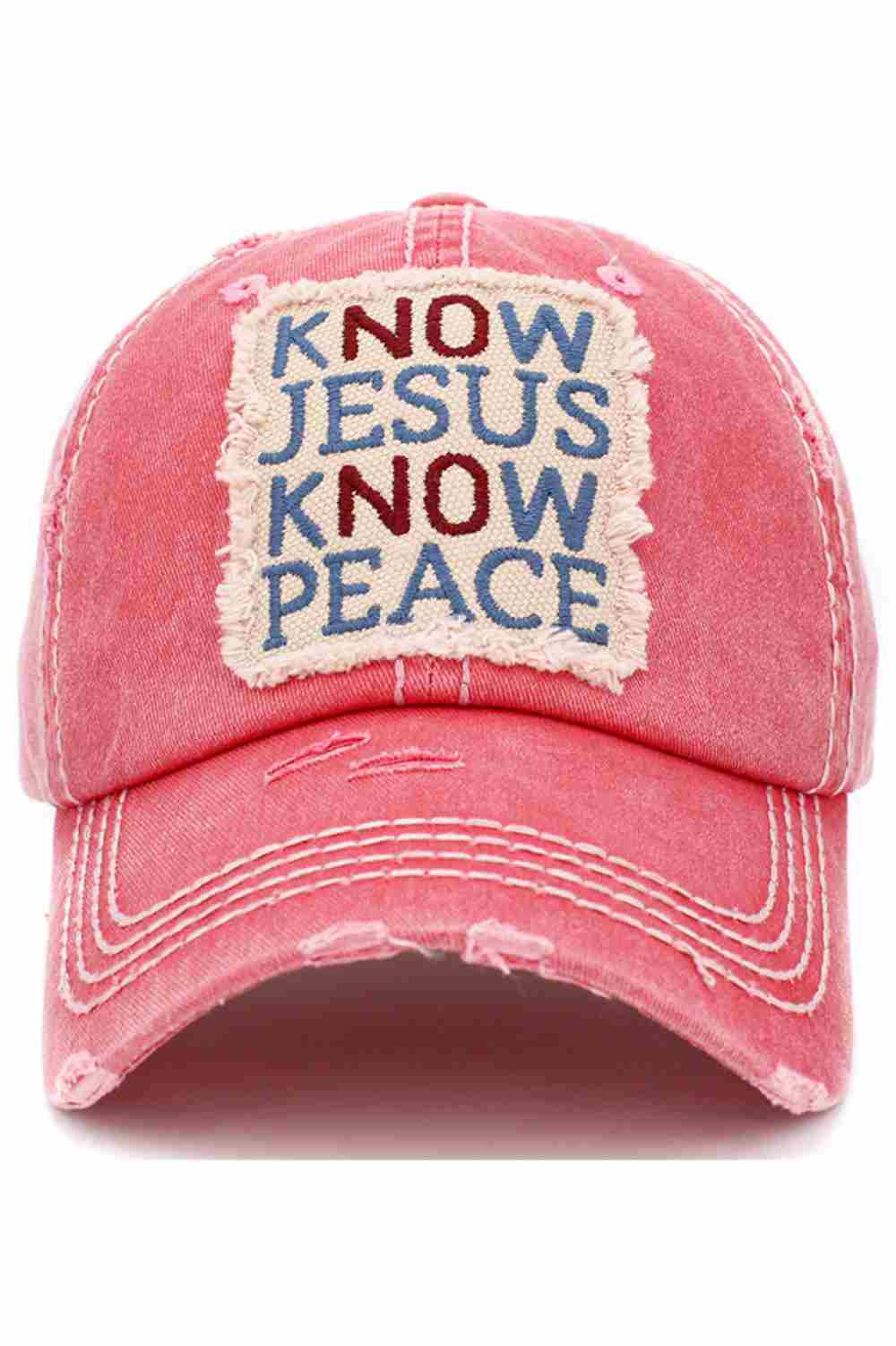 KNOW JESUS KNOW PEACE VINTAGE BASEBALL CAP