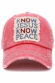 KNOW JESUS KNOW PEACE VINTAGE BASEBALL CAP
