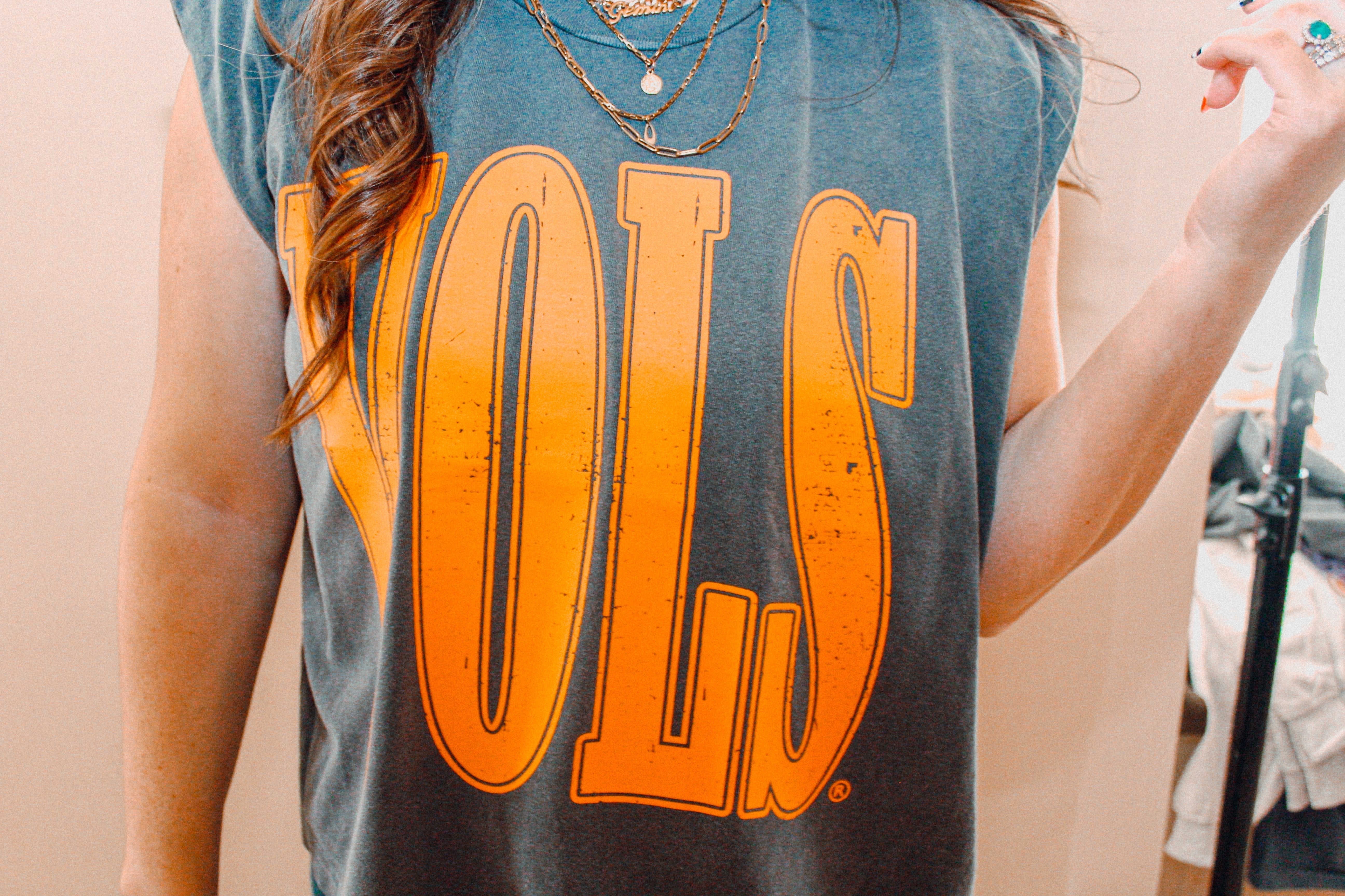 Underground Original Design: Tennessee VOLS Block Cropped Muscle Tank