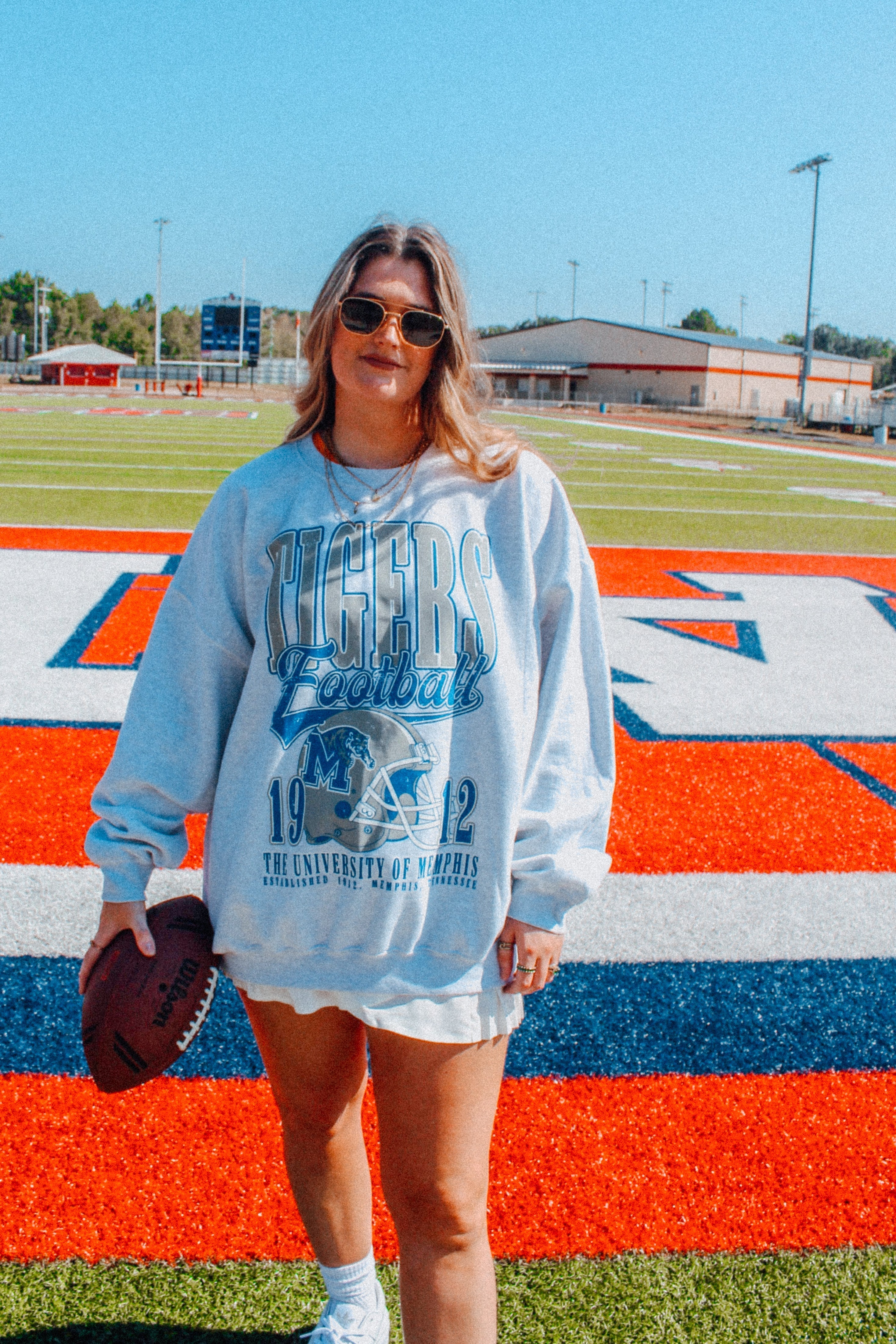Underground Original Design: Memphis Tigers Football Boxy Cotton 90's Sweatshirt