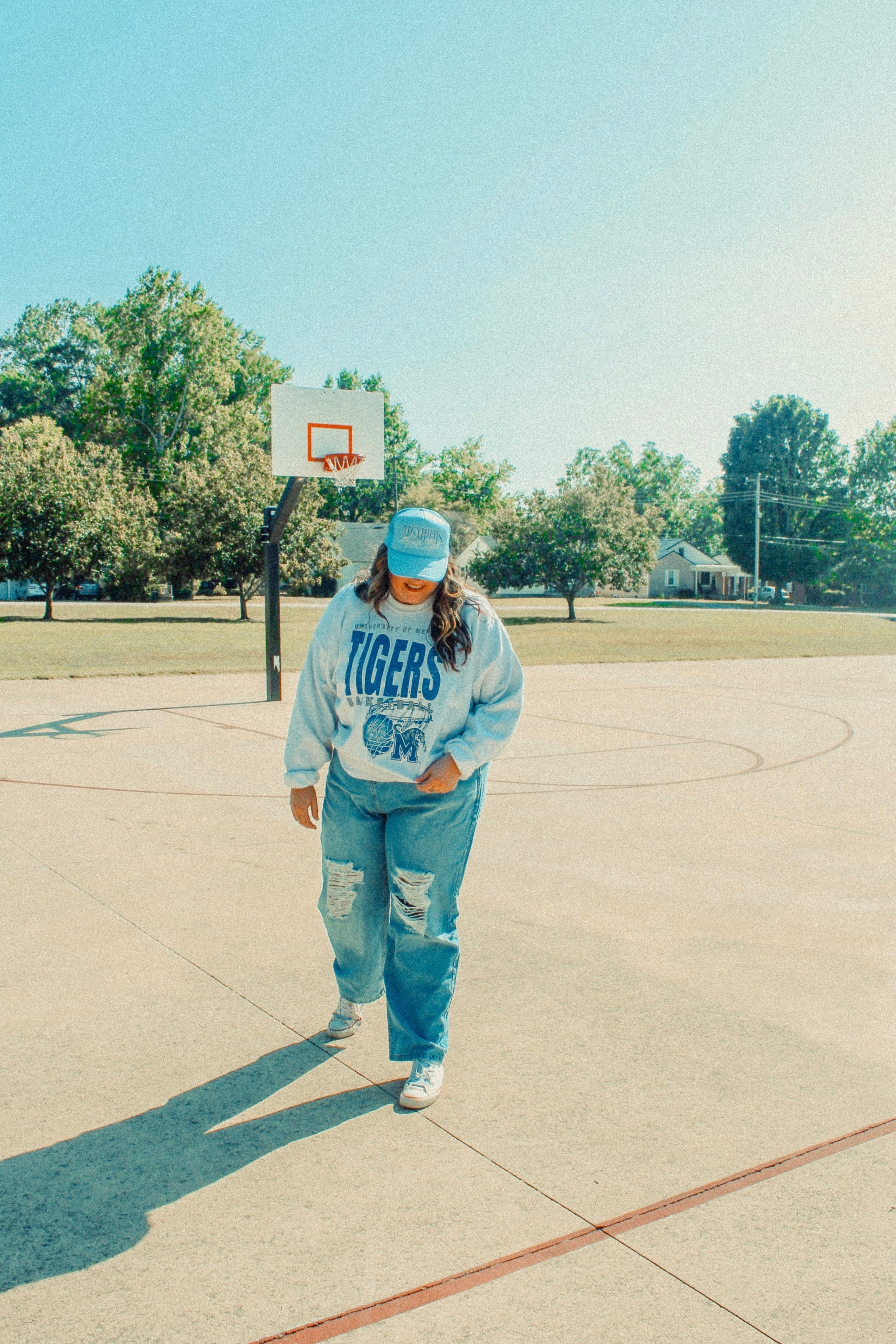 Underground Original Design: Memphis Tigers Basketball Boxy Cotton Sweatshirt