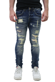 RIPPED MID-RISE SKINNY JEANS