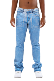 ASJ08 FOIL WASH STACKED JEANS