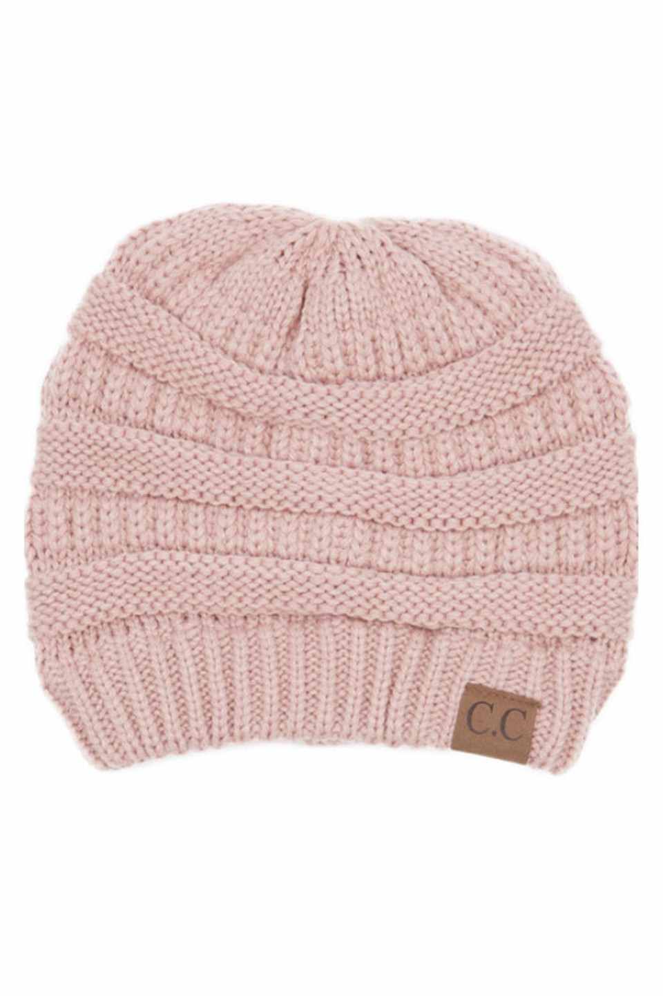 C.C Women's Ribbed Knit Solid Color Beanie