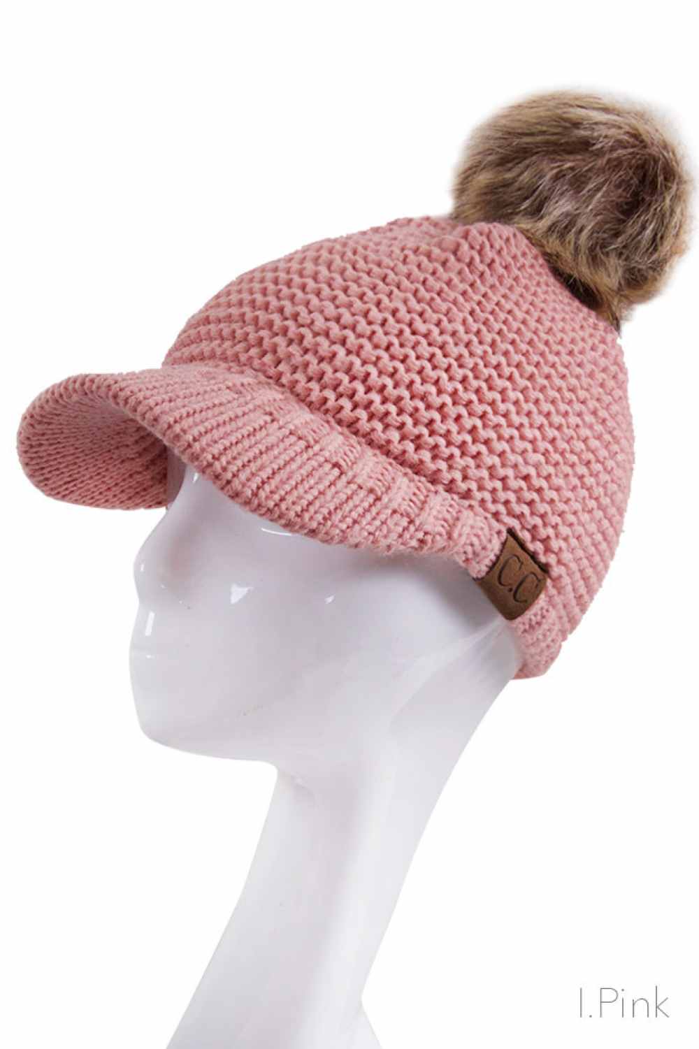 C.C Knit Brim Beanie With Pom
