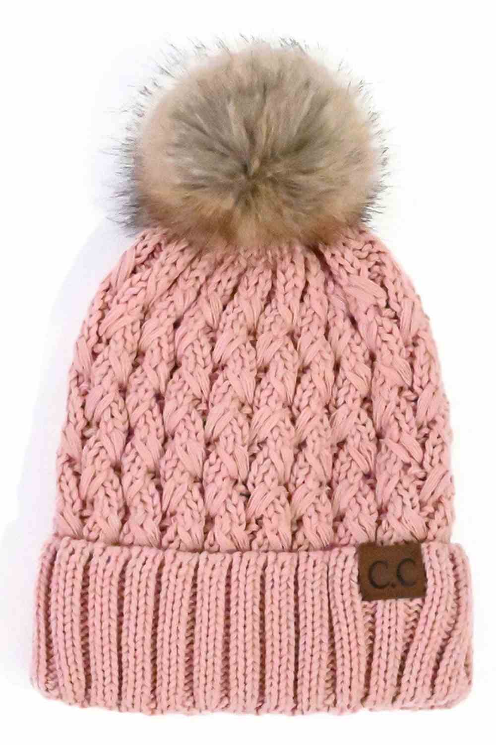 C.C Lattice Crossover Stitch Beanie