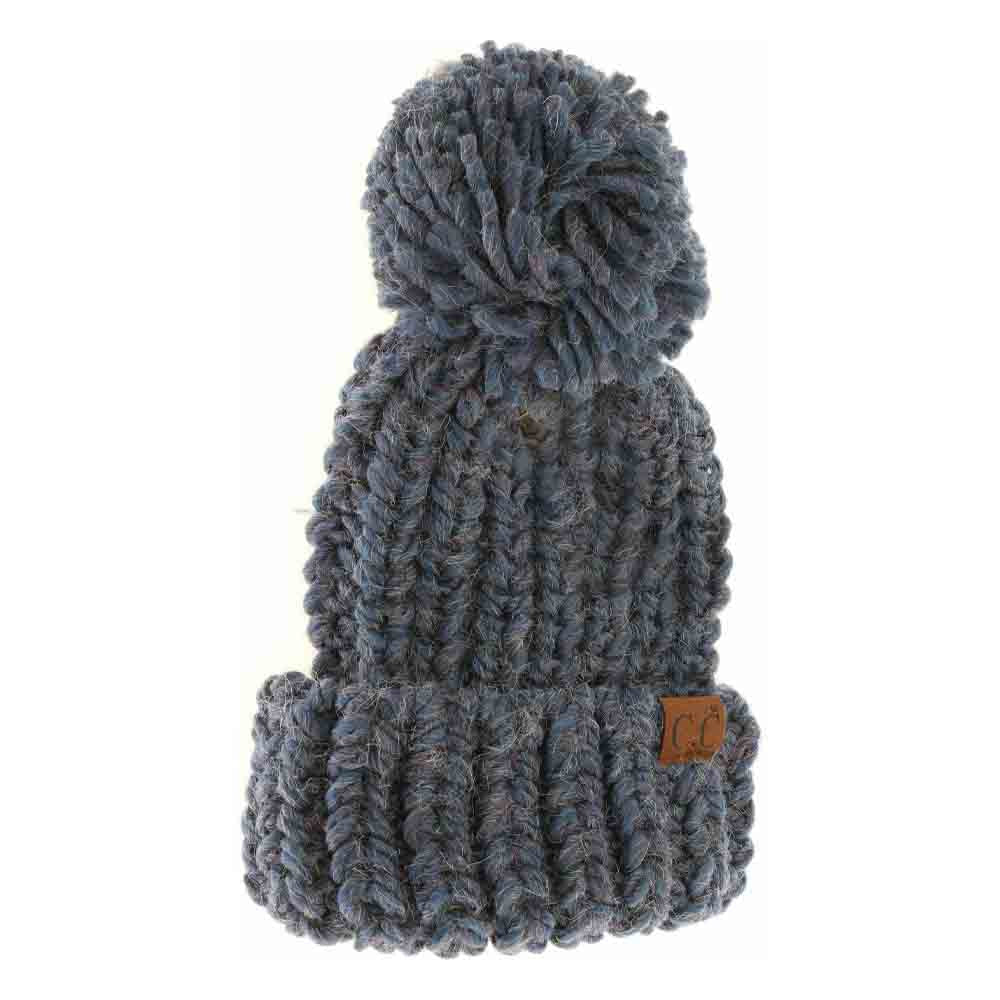 Chunky Knit Yarn Pom C.C Beanie