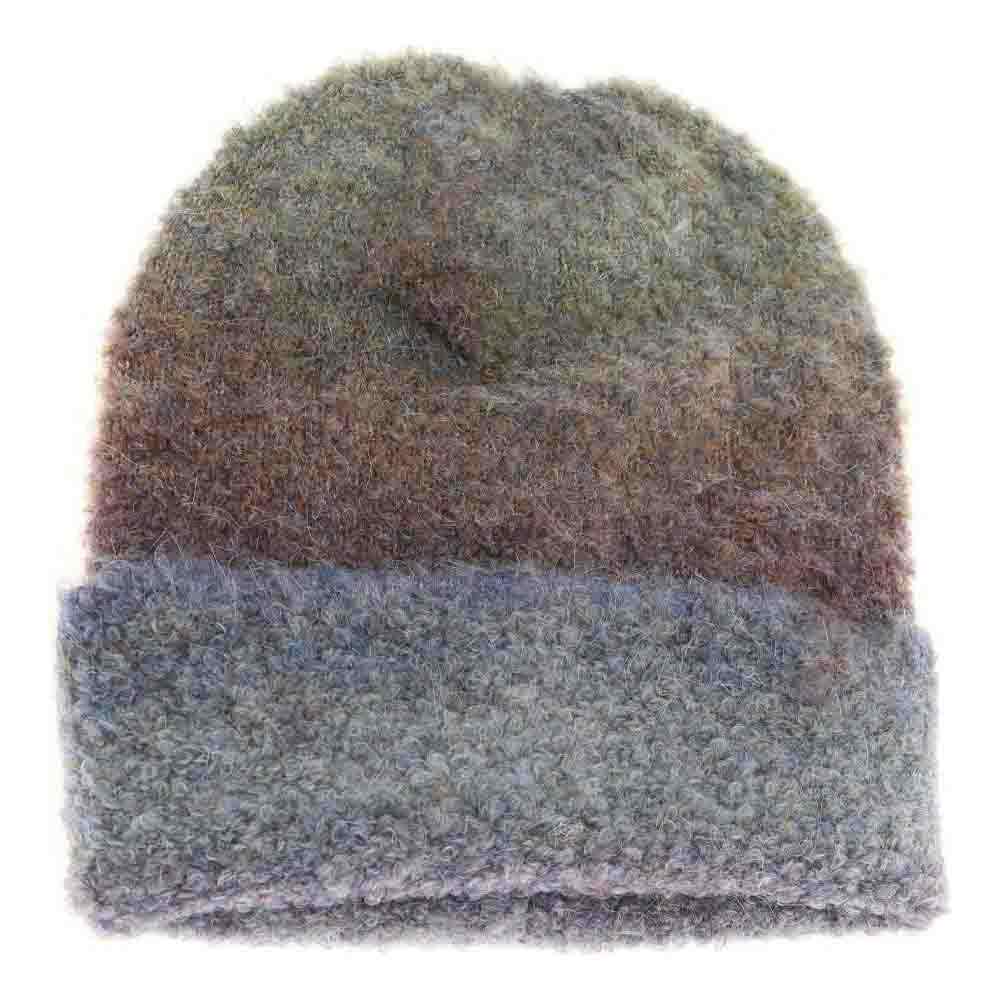 Women's Multi-colored Slouchy Mohair Cuffed C.C Beanie
