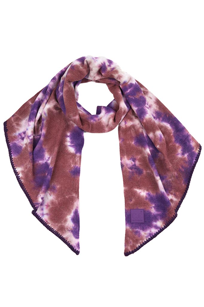 C.C Tie Dye Bias Cut Scarf With Rubber Patch