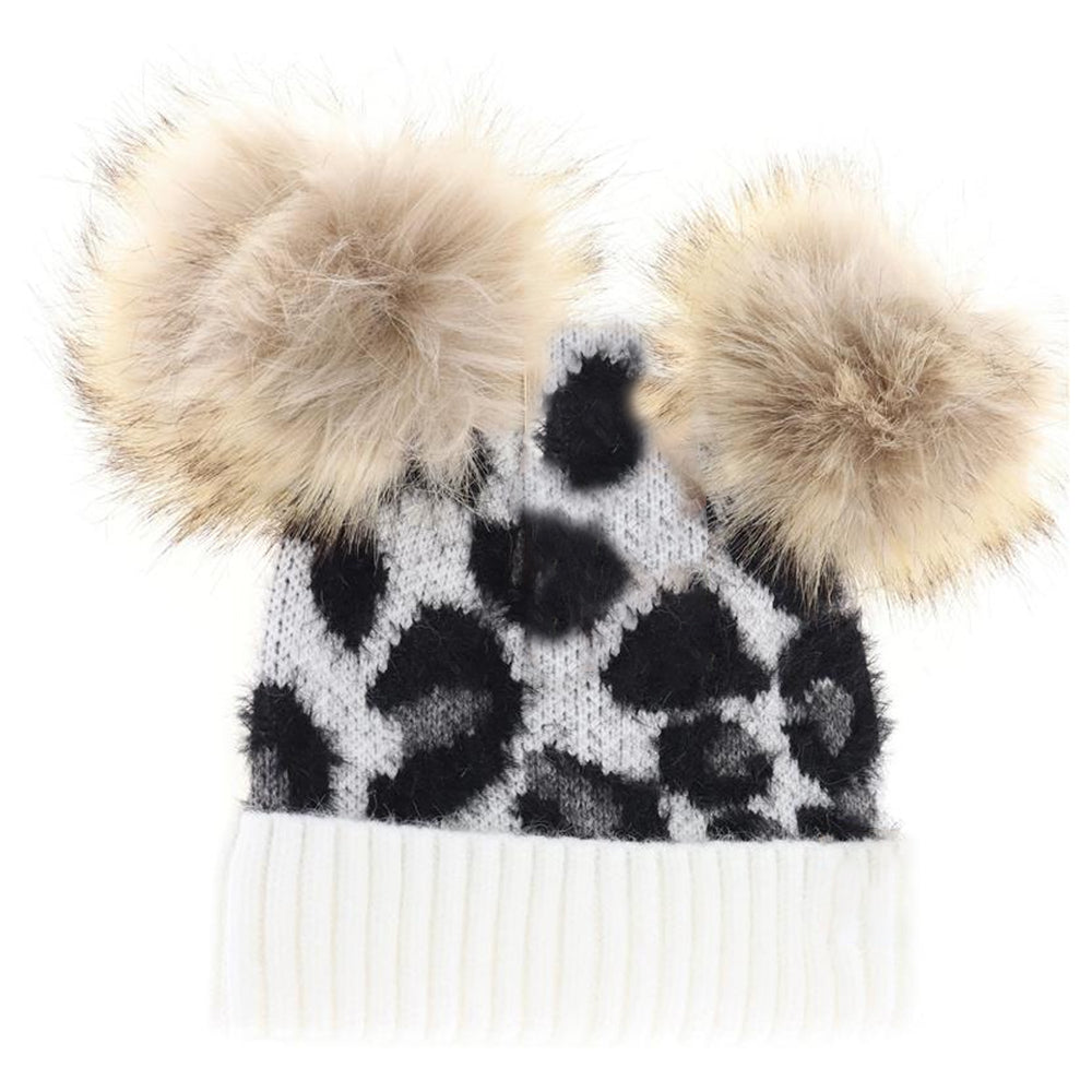 BABY Leopard Double Pom C.C Beanie