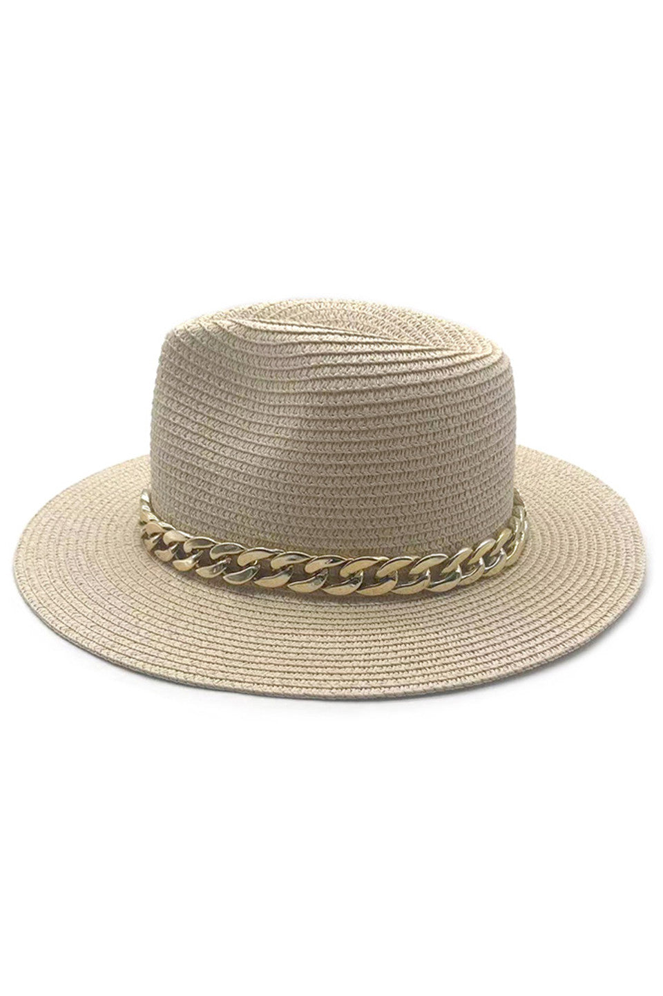 CHAIN BAND PANAMA HAT